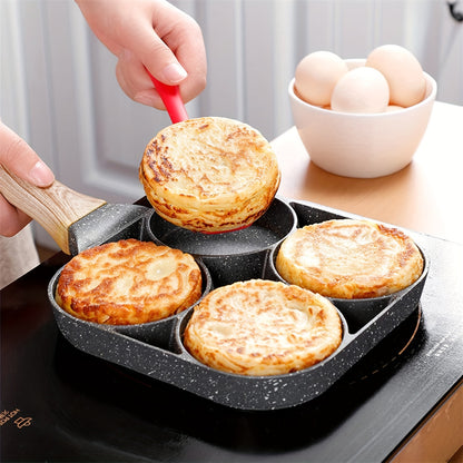 Padella 4 Fori Pietra Maifan - Antiaderente, Induzione, Per Uova/Pancake