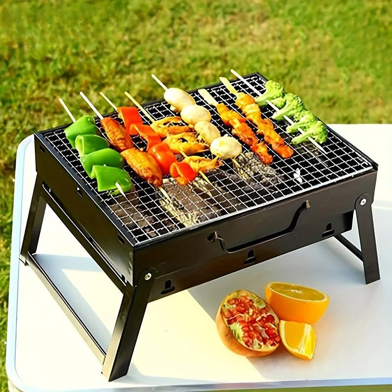 🔥 Grill da Viaggio Portatile in Acciaio Inox – Kit Completo per BBQ Ovunque!