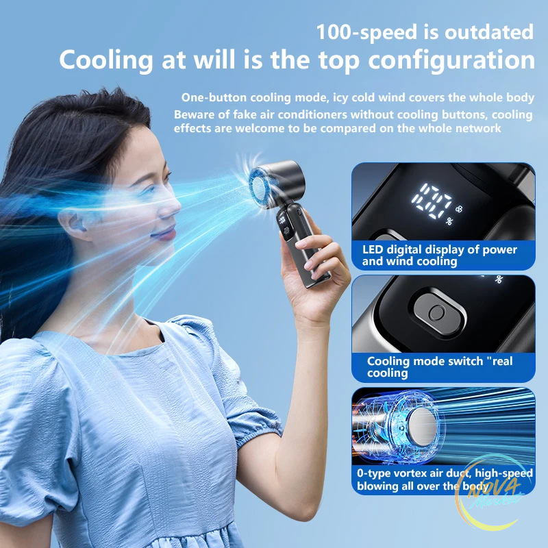 Ventilatore portatile ricaricabile con effetto ghiaccio e turbo