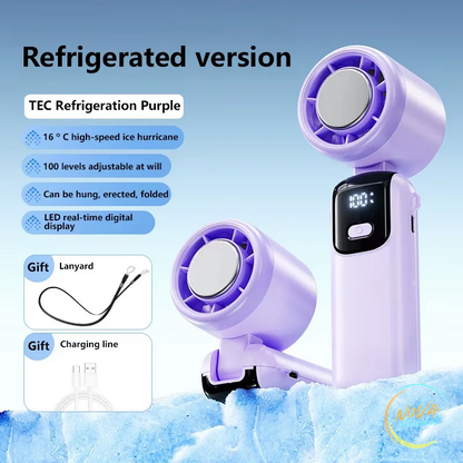 Ventilatore portatile ricaricabile con effetto ghiaccio e turbo