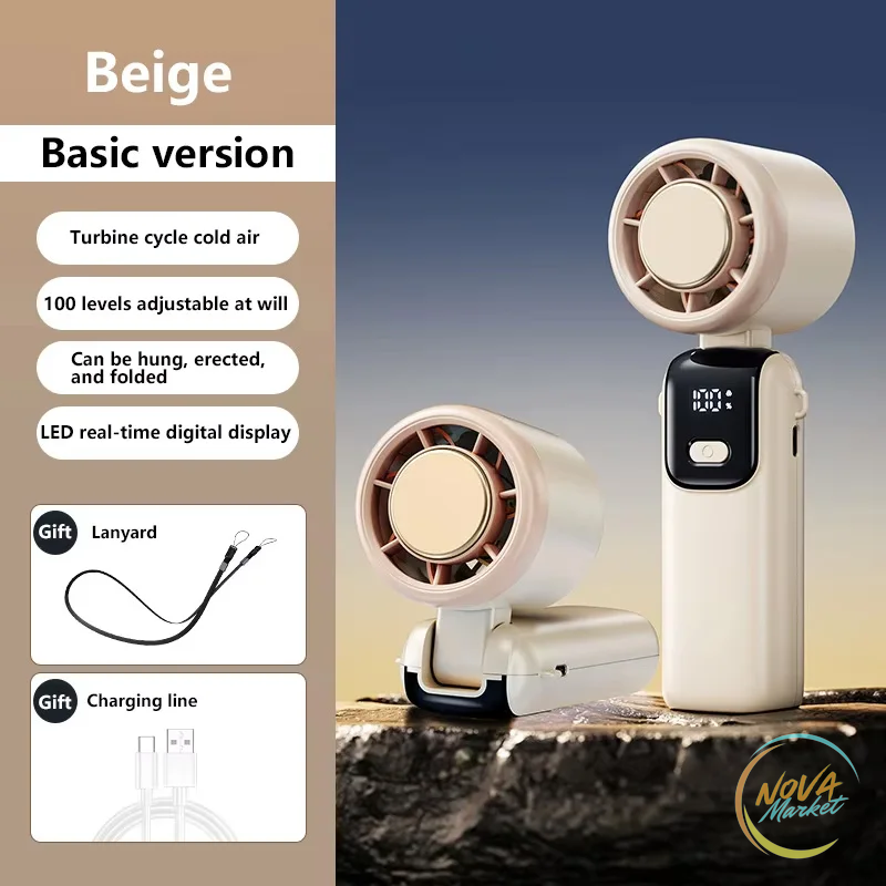 Ventilatore portatile ricaricabile con effetto ghiaccio e turbo