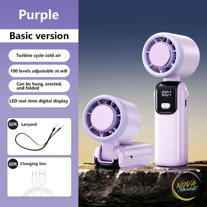 Ventilatore portatile ricaricabile con effetto ghiaccio e turbo
