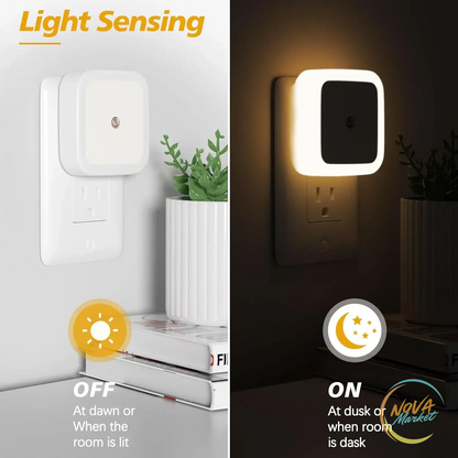 Luce notturna LED con sensore crepuscolare da parete