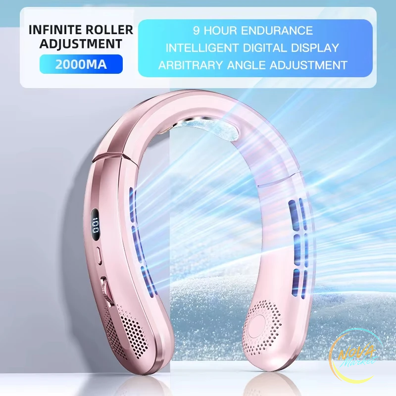 Ventilatore da collo ricaricabile USB-C con display LED