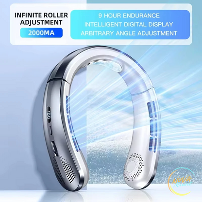 Ventilatore da collo ricaricabile USB-C con display LED