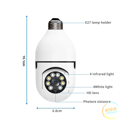 Telecamera IP WiFi E27 3MP con tracciamento AI