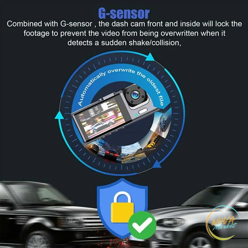 Dash cam doppia 1080P con visione notturna IR