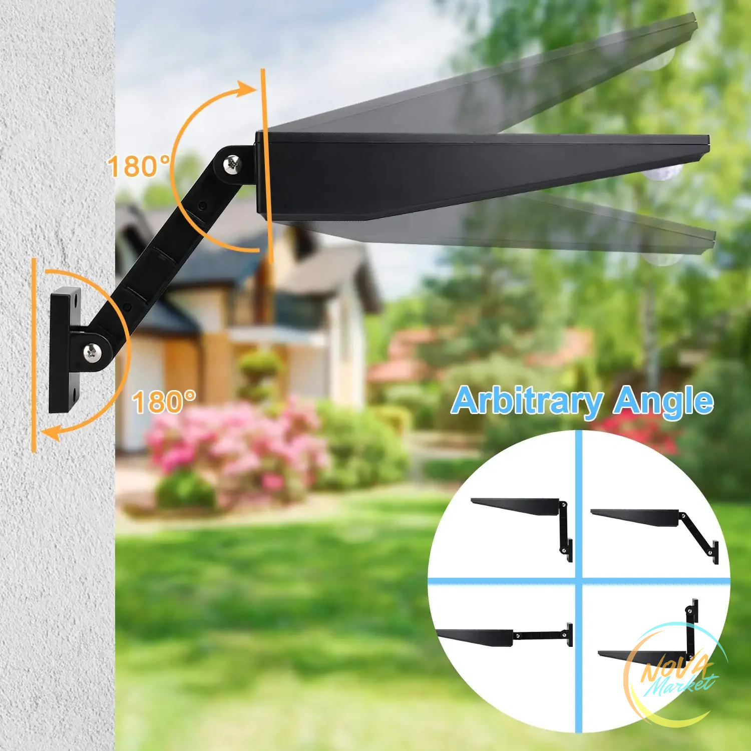 Lampada solare da parete 48 LED con telecomando impermeabile