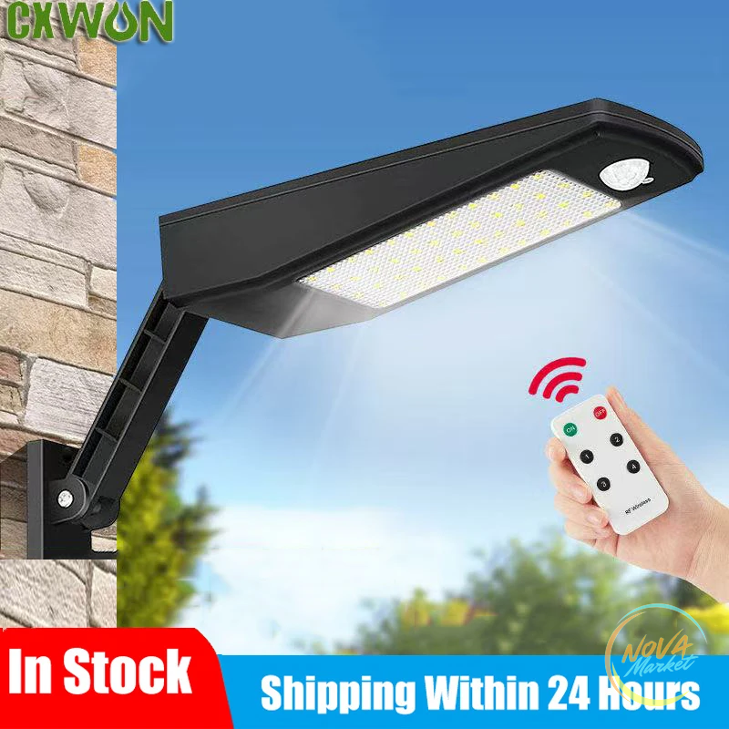 Lampada solare da parete 48 LED con telecomando impermeabile