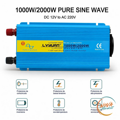 Inverter a Onda Sinusoidale Pura 12V/24V a 220V-240V
