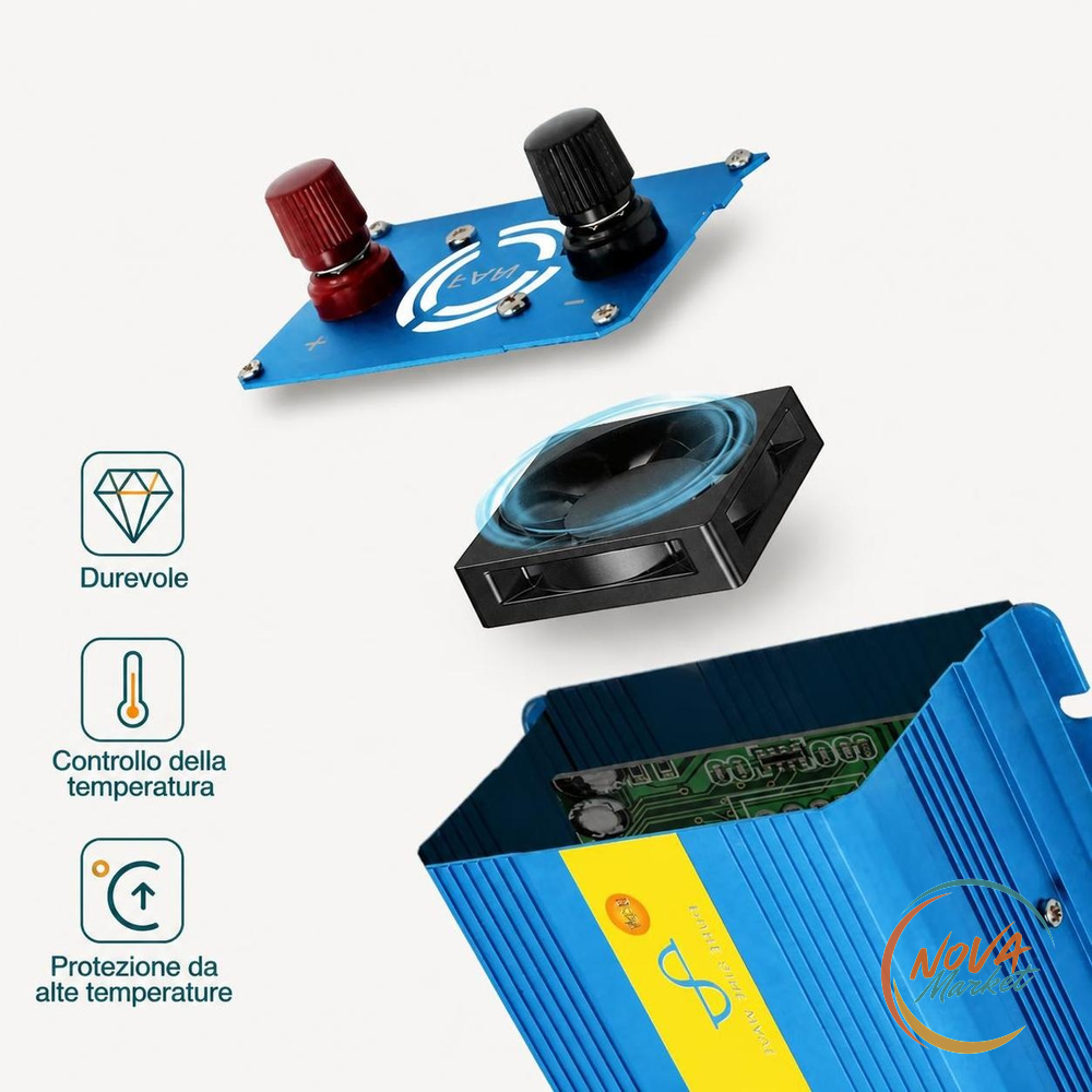 Inverter a Onda Sinusoidale Pura 12V/24V a 220V-240V