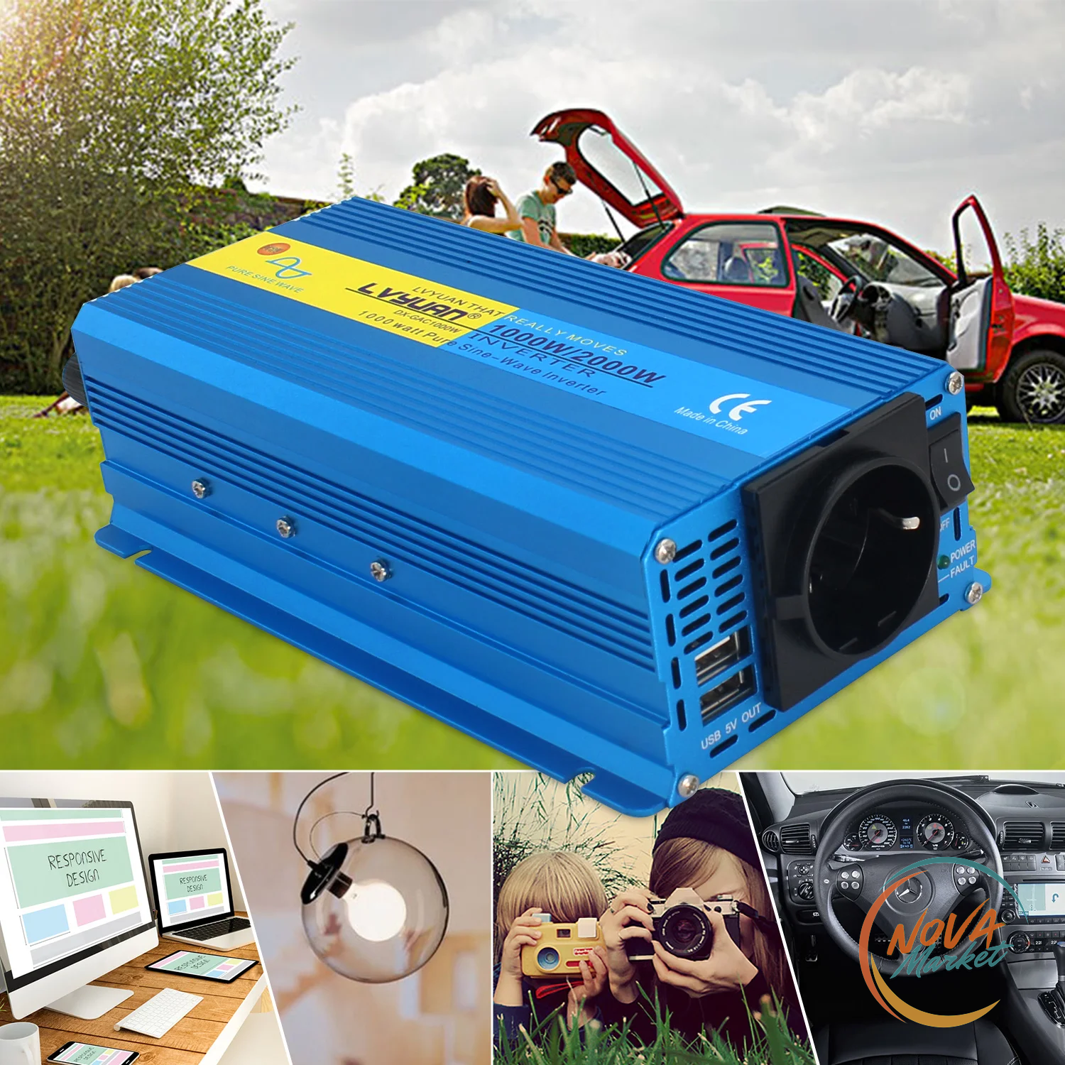 Inverter a Onda Sinusoidale Pura 12V/24V a 220V-240V