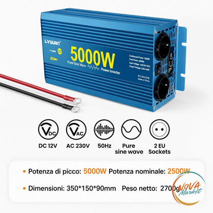 Inverter a Onda Sinusoidale Pura 12V/24V a 220V-240V