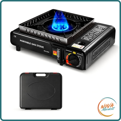 Fornello a Gas Portatile 2900 W con Anello Antivento