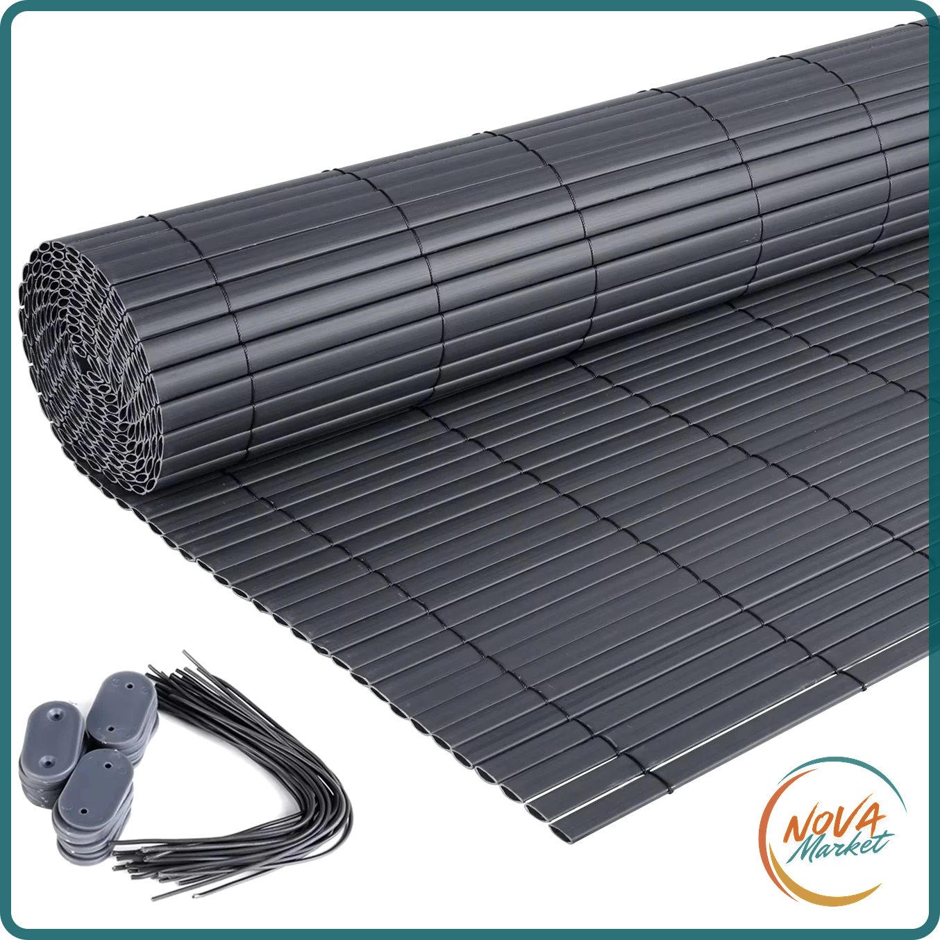 Schermo Frangivento in PVC Opaco per Balcone e Giardino