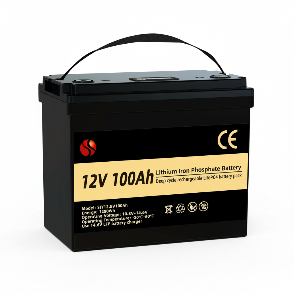 Batteria LiFePO4 12V 100Ah, 1280Wh per camper e barche