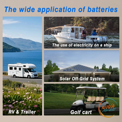 Batteria LiFePO4 12V 100Ah, 1280Wh per camper e barche