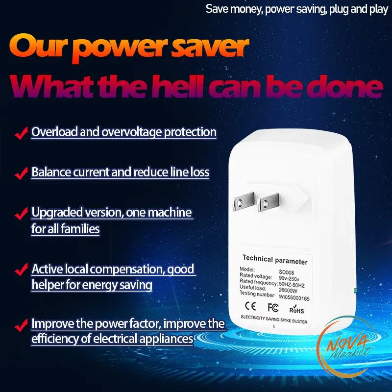 Adattatore presa elettrica europeo/UK a risparmio energetico