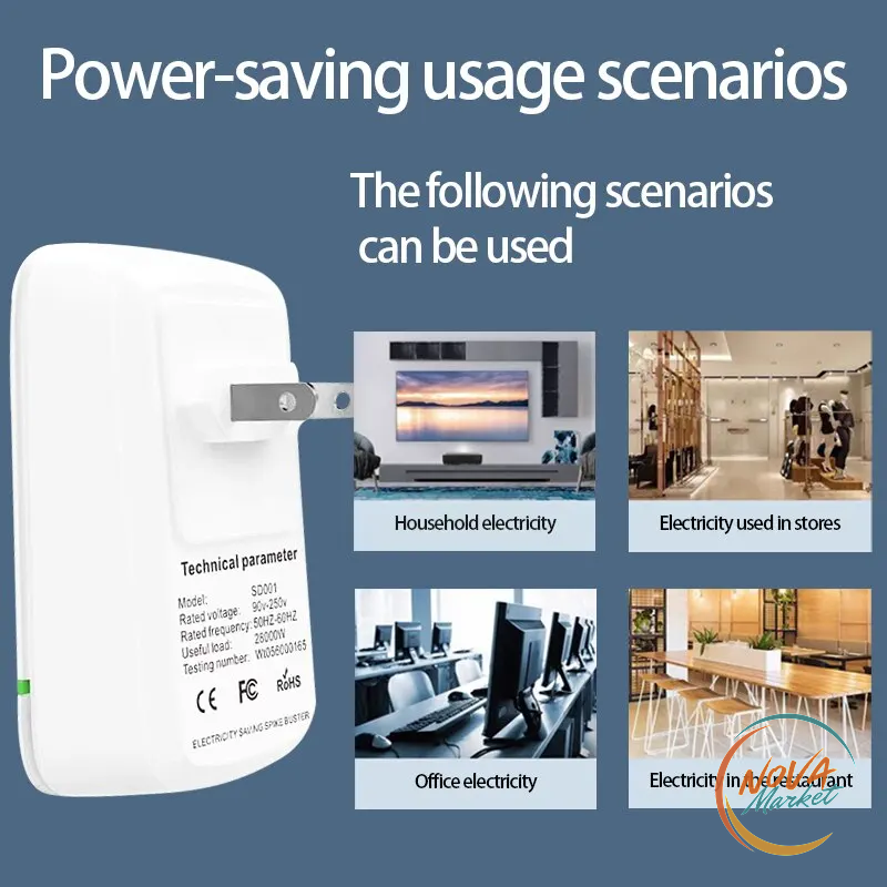 Adattatore presa elettrica europeo/UK a risparmio energetico