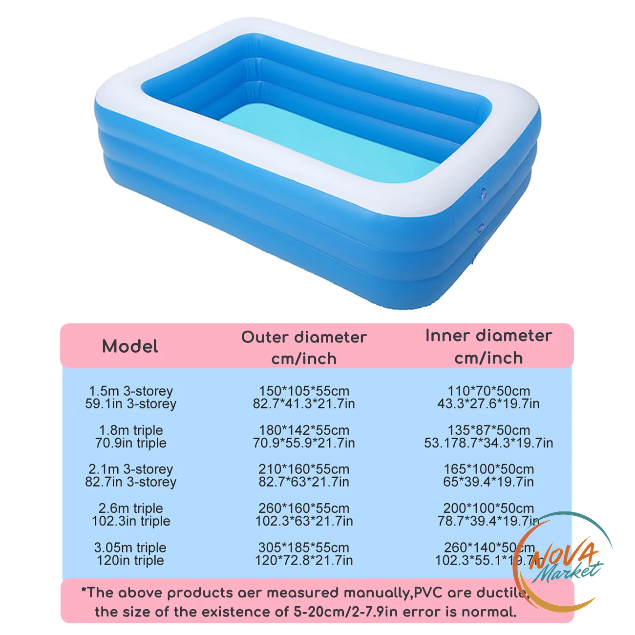 Piscina Gonfiabile Familiare Extra Large Rinforzata