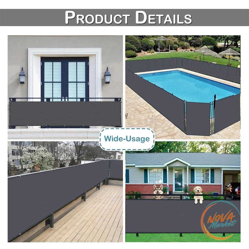 Rete frangivista balcone grigio scuro 200 GSM