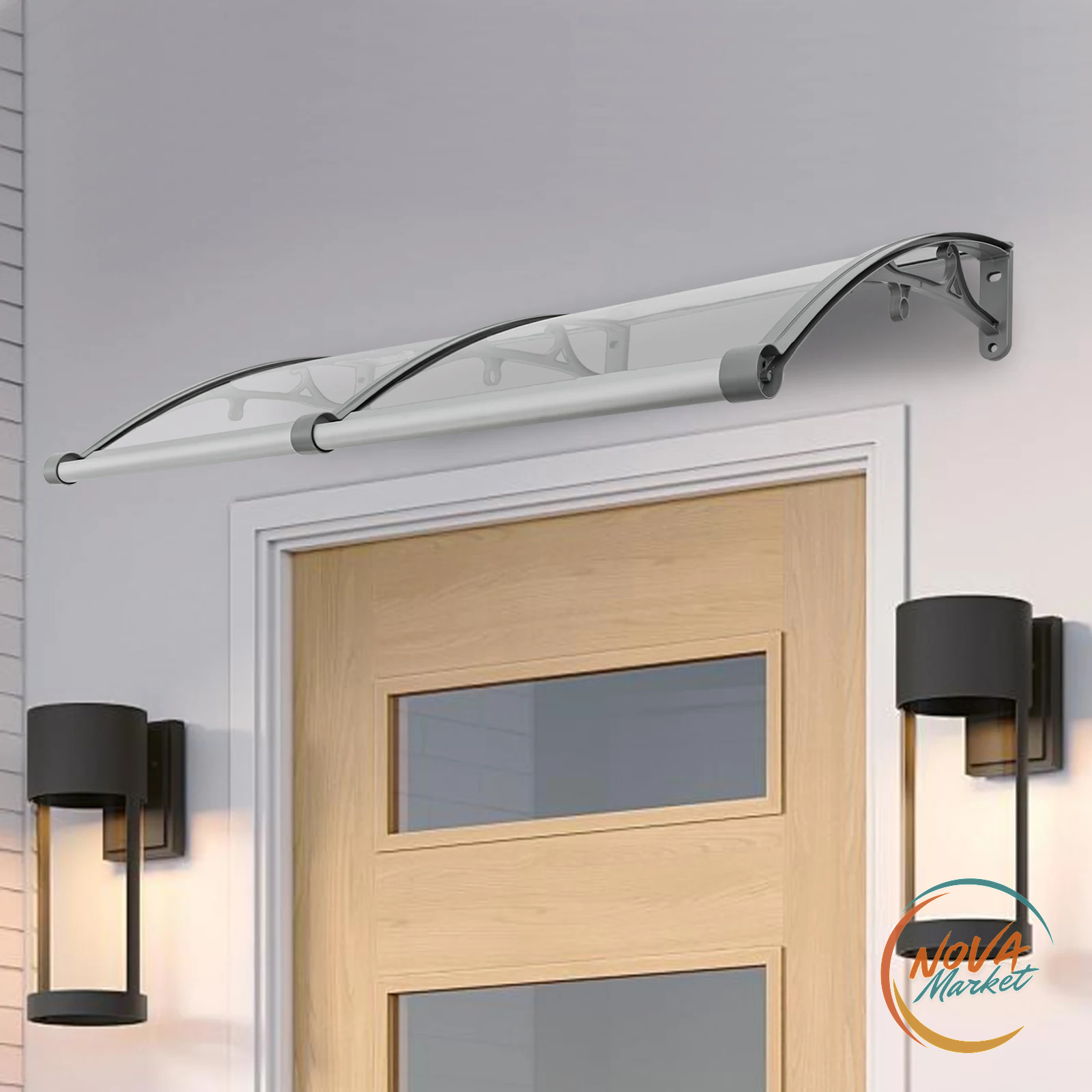 Pensilina per Porta 120x60 cm con Drenaggio