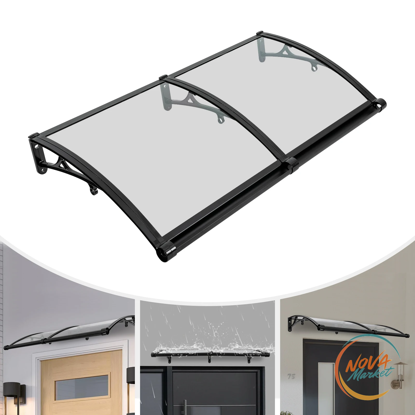 Pensilina per Porta 120x60 cm con Drenaggio