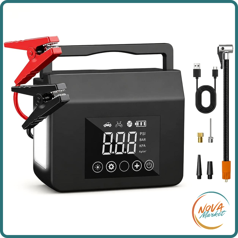 Avviatore d'emergenza auto 4000A 12V con gonfiatore
