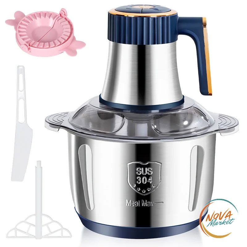 Tritatutto Elettrico 500W in Acciaio Inox, Capacità 5L