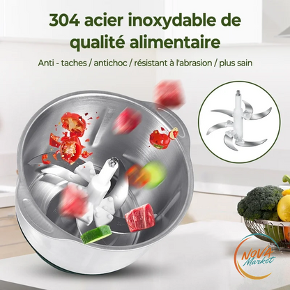 Tritatutto Elettrico 500W in Acciaio Inox, Capacità 5L