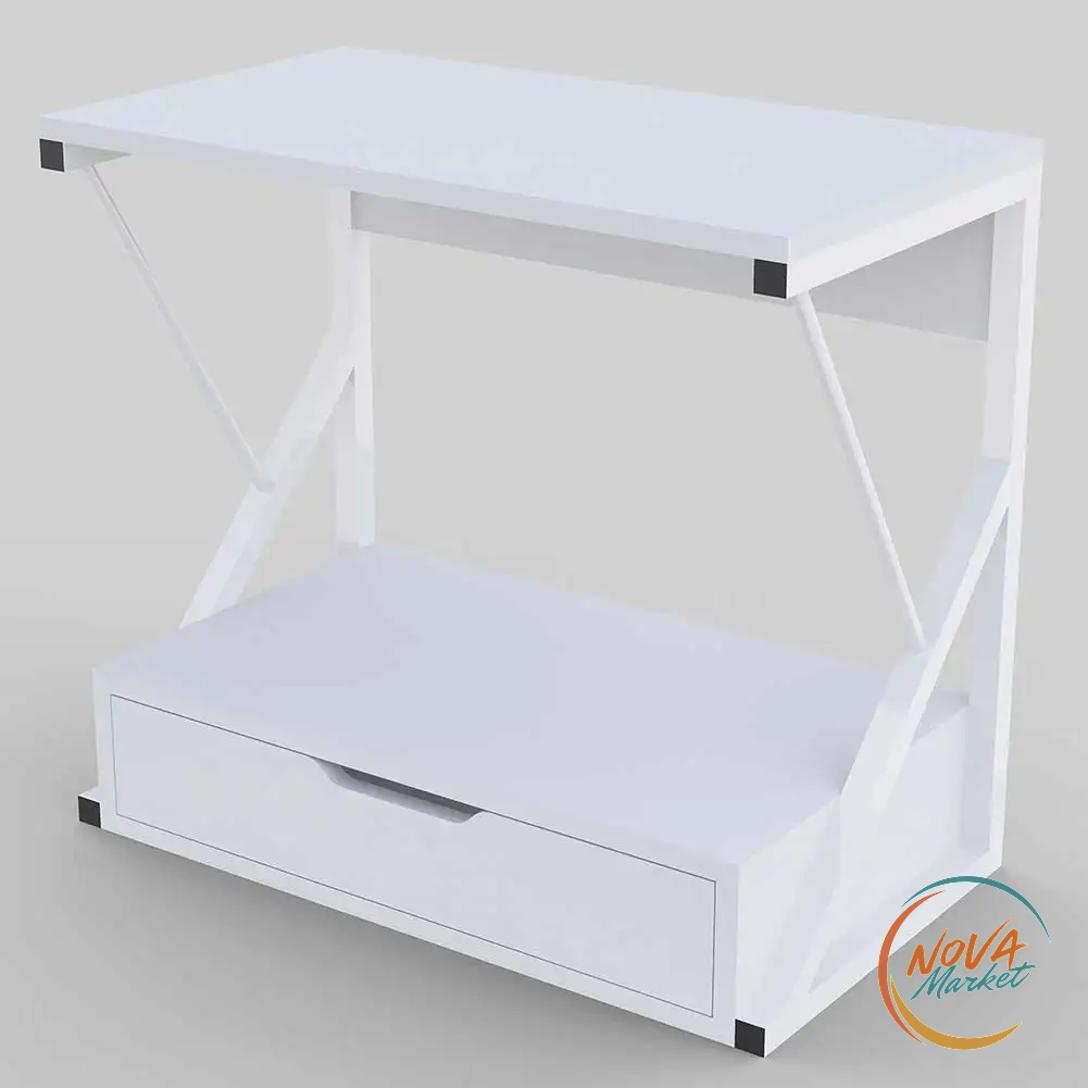 Scaffale Porta Microonde con Cassetto Organizer 54 x 35 x 50 cm