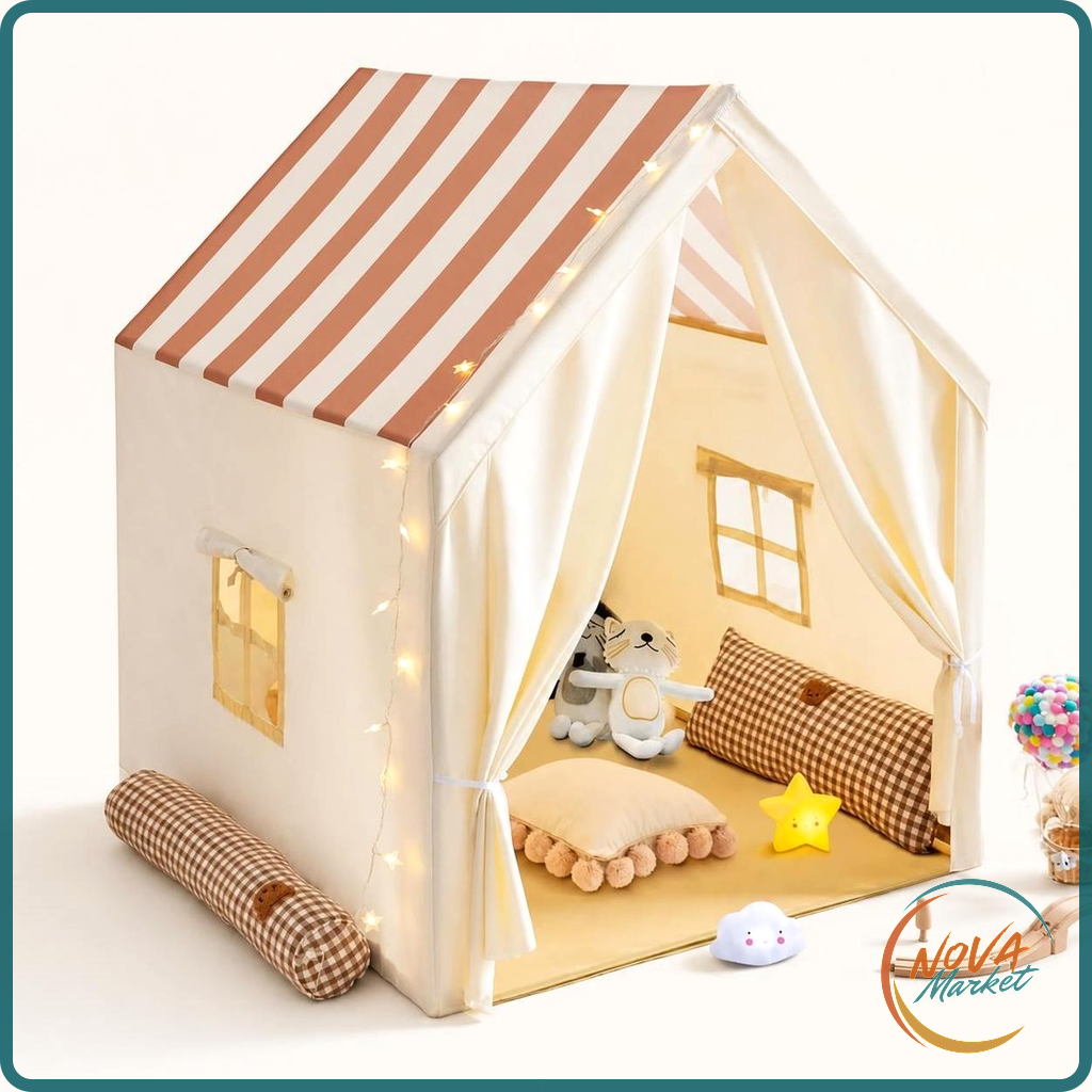 Tenda da Gioco per Bambini a Casetta, Interni ed Esterni