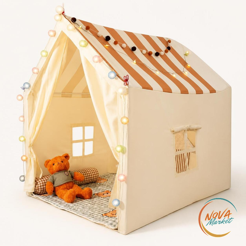 Tenda da Gioco per Bambini a Casetta, Interni ed Esterni