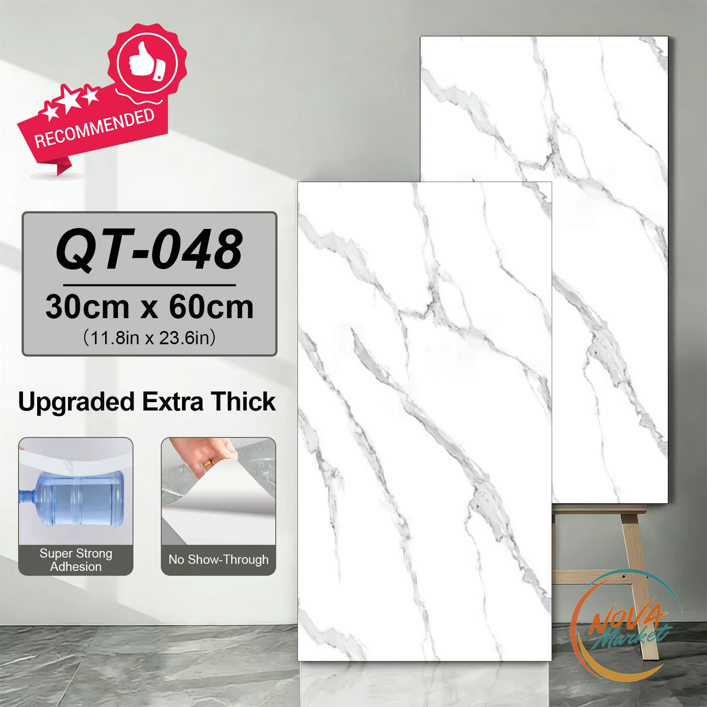 Adesivi per Piastrelle Effetto Marmo 30x60 cm Impermeabili