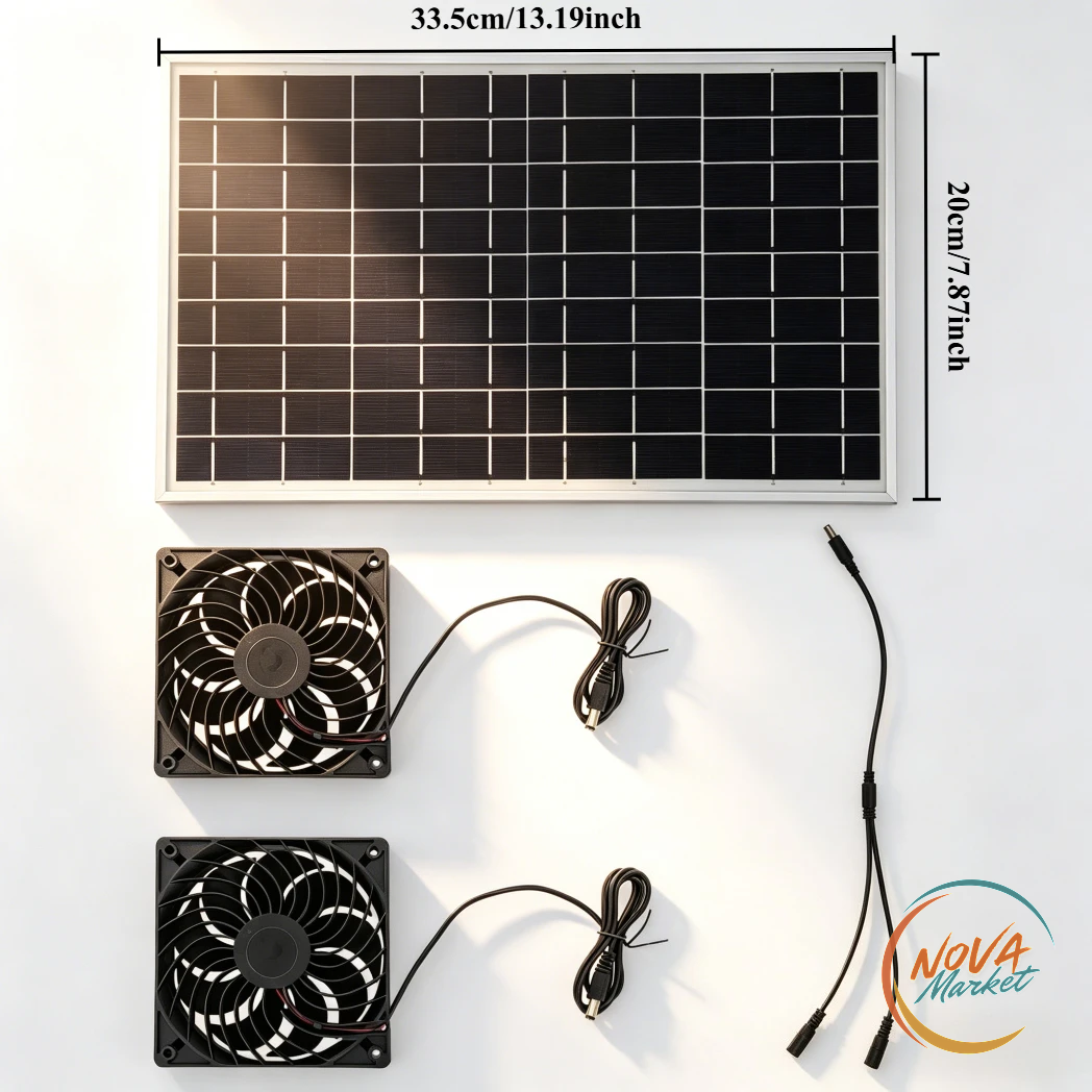 Ventilatore Solare da Esterno 10/15 W per Serra e Pollaio