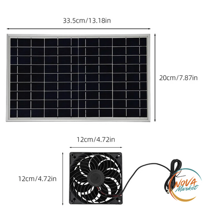 Ventilatore Solare da Esterno 10/15 W per Serra e Pollaio