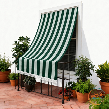 Tenda Parasole a Righe per Balcone Anti UV Impermeabile