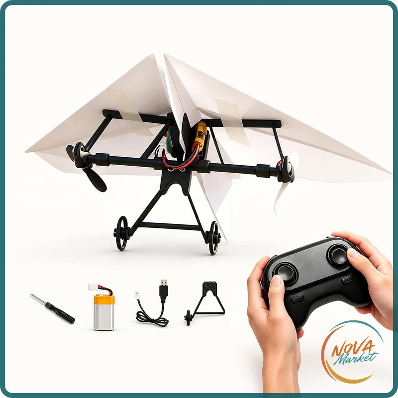 Aereo di Carta RC Elettrico Fai-da-Te Pieghevole