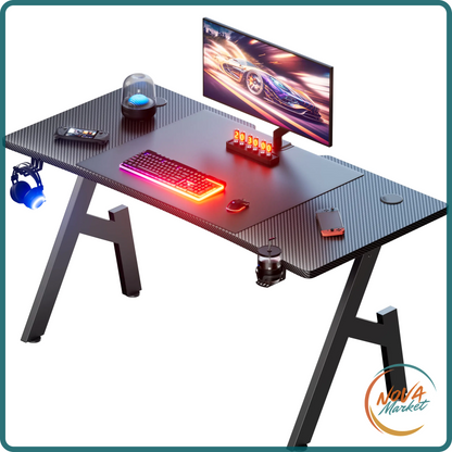 Scrivania Gaming in Fibra di Carbonio con Portabicchieri