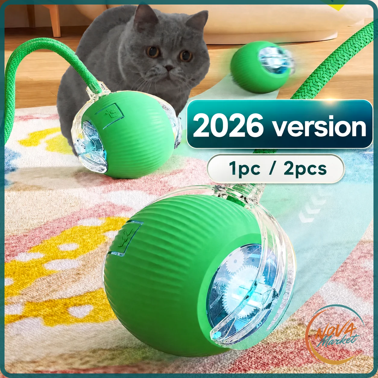 Palla Interattiva per Gatti Automatica e Ricaricabile