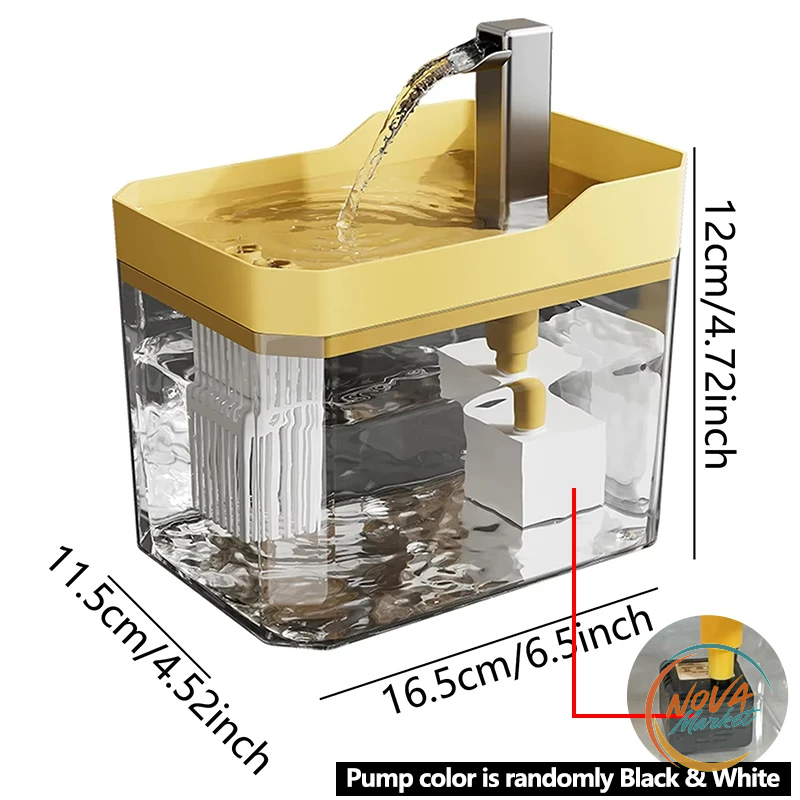 Fontanella automatica per gatti e cani 1,5 L con filtro