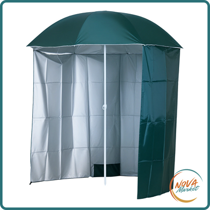 Ombrellone da spiaggia con parete laterale 2,2 x 2,2 m