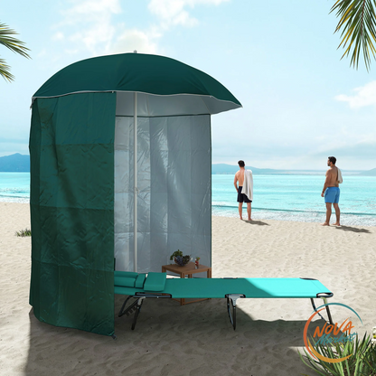 Ombrellone da spiaggia con parete laterale 2,2 x 2,2 m