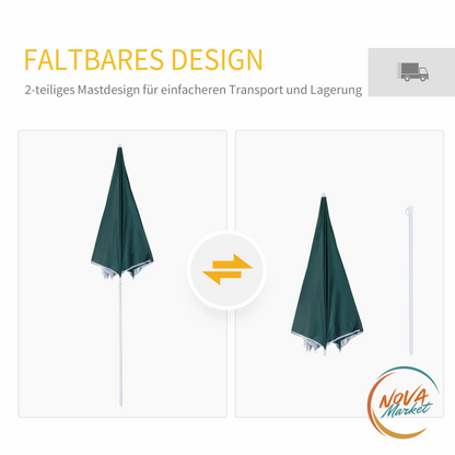 Ombrellone da spiaggia con parete laterale 2,2 x 2,2 m