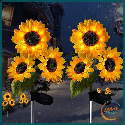 Luci solari a girasole da giardino LED, 1 o 3 teste