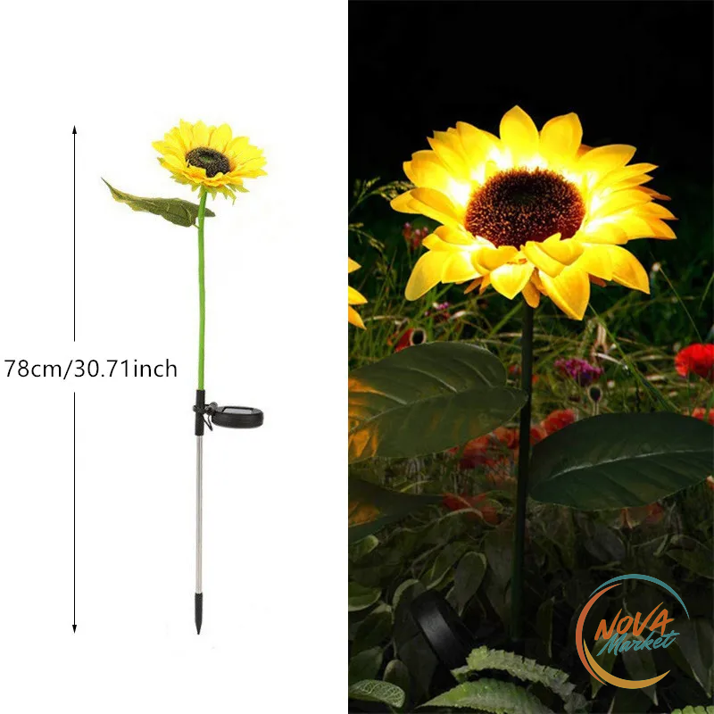 Luci solari a girasole da giardino LED, 1 o 3 teste