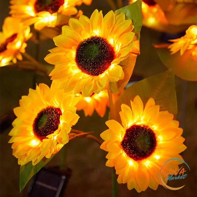 Luci solari a girasole da giardino LED, 1 o 3 teste