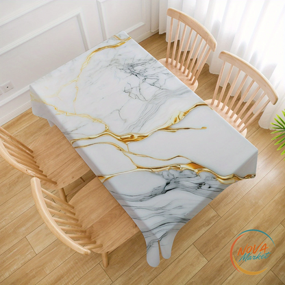 Tovaglia effetto marmo con design dorato elegante