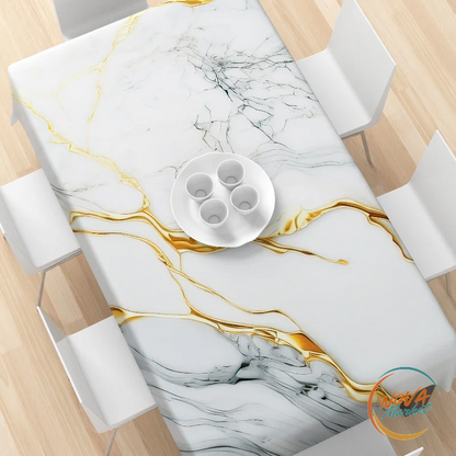 Tovaglia effetto marmo con design dorato elegante