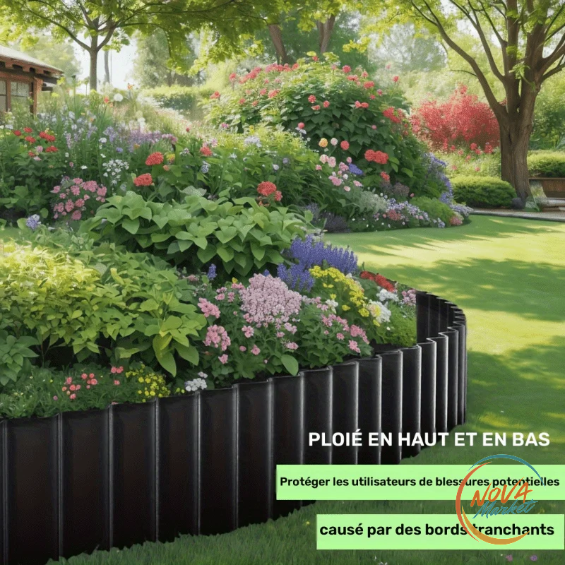 Bordura da Giardino Ondulata Nera Resistente alle Intemperie